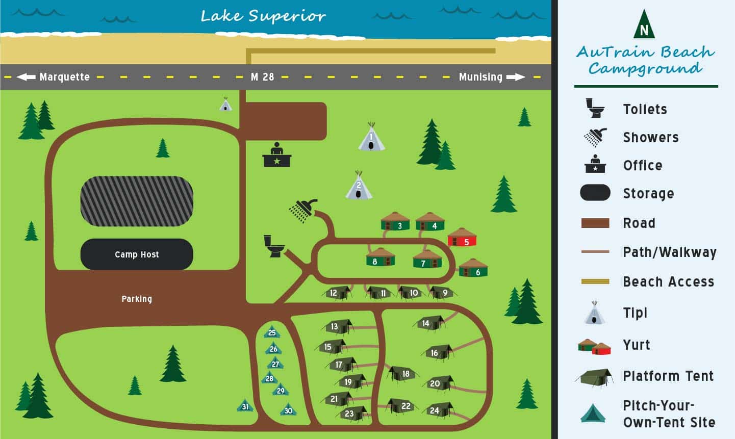 AuTrainBeachCampgroundMap AuTrainBeachCampgroundMap